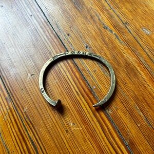Giles & Brother Railroad Spike Skinny Cuff Antique Brass
